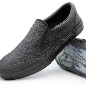 New Vans x Courage Adams Leather BMX Slip On Elephant Black Sneakers